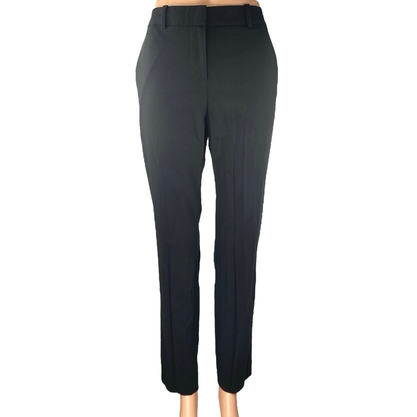 Dkny Women's Black Mid Rise Straight Leg Career Office Trousers Dress Pants Sz 2